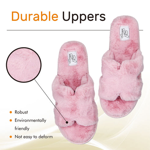 Faux Fur H Slipper - White